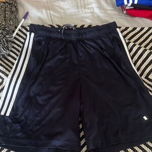 adidas Navy Athletic Shorts with White Three-Stripes